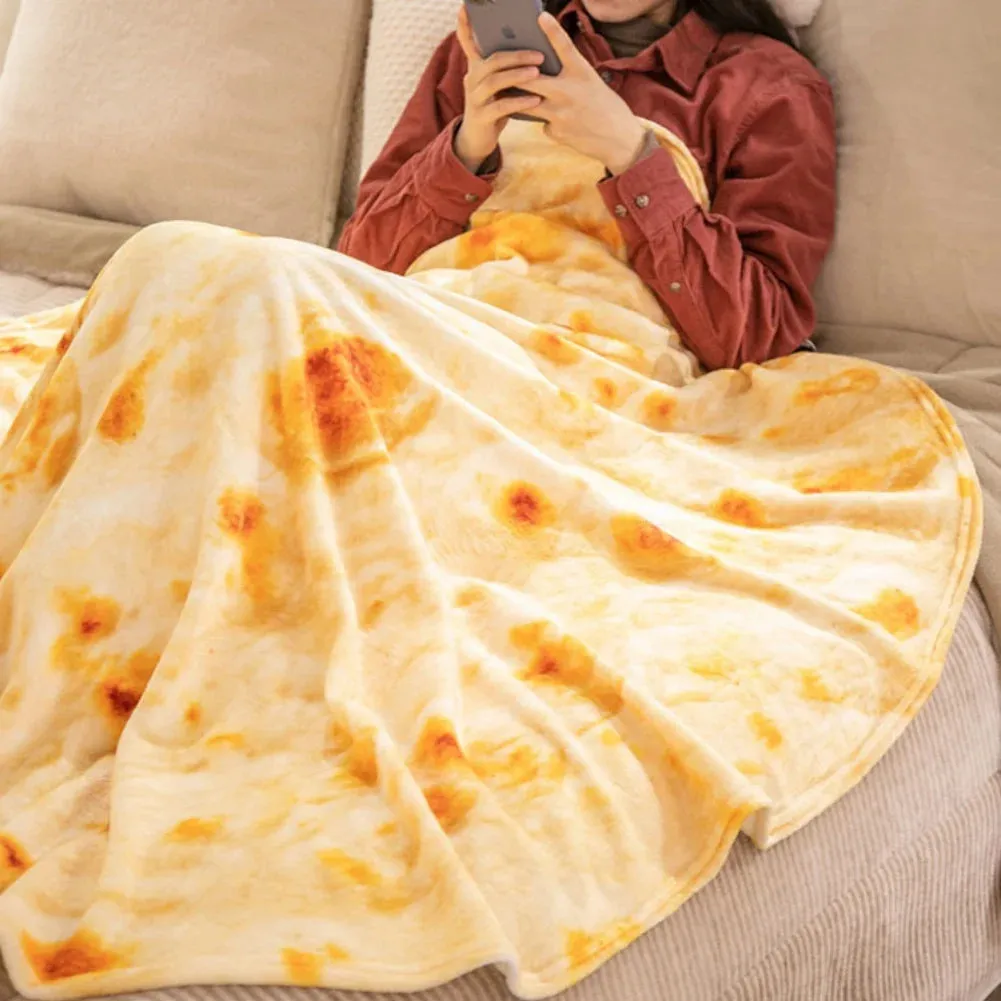 Funny Round Corn Tortilla Blanket Soft Throw Blanket