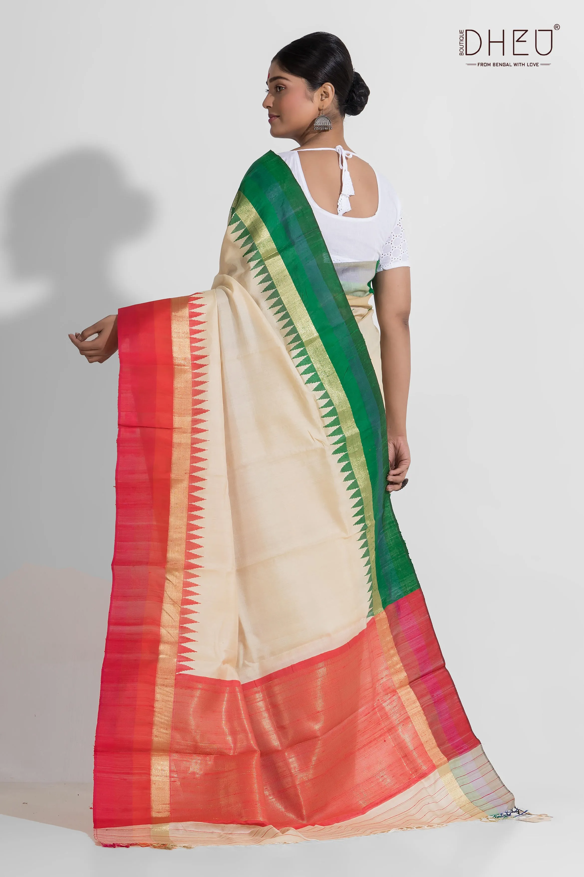 Ganga Jamuna- Pure Tussar Silk Saree (Silk Mark Certified)