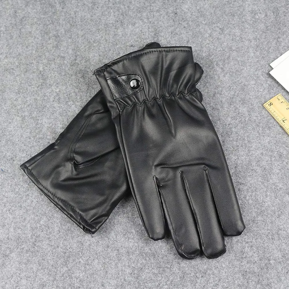 Genuine Luxurious Leather Gloves for Men, Winter Warm Touchscreen Mittens Texting Driving Motorcycle Gloves Mittens