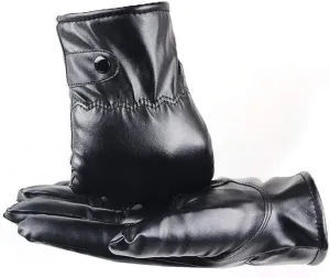Genuine Luxurious Leather Gloves for Men, Winter Warm Touchscreen Mittens Texting Driving Motorcycle Gloves Mittens