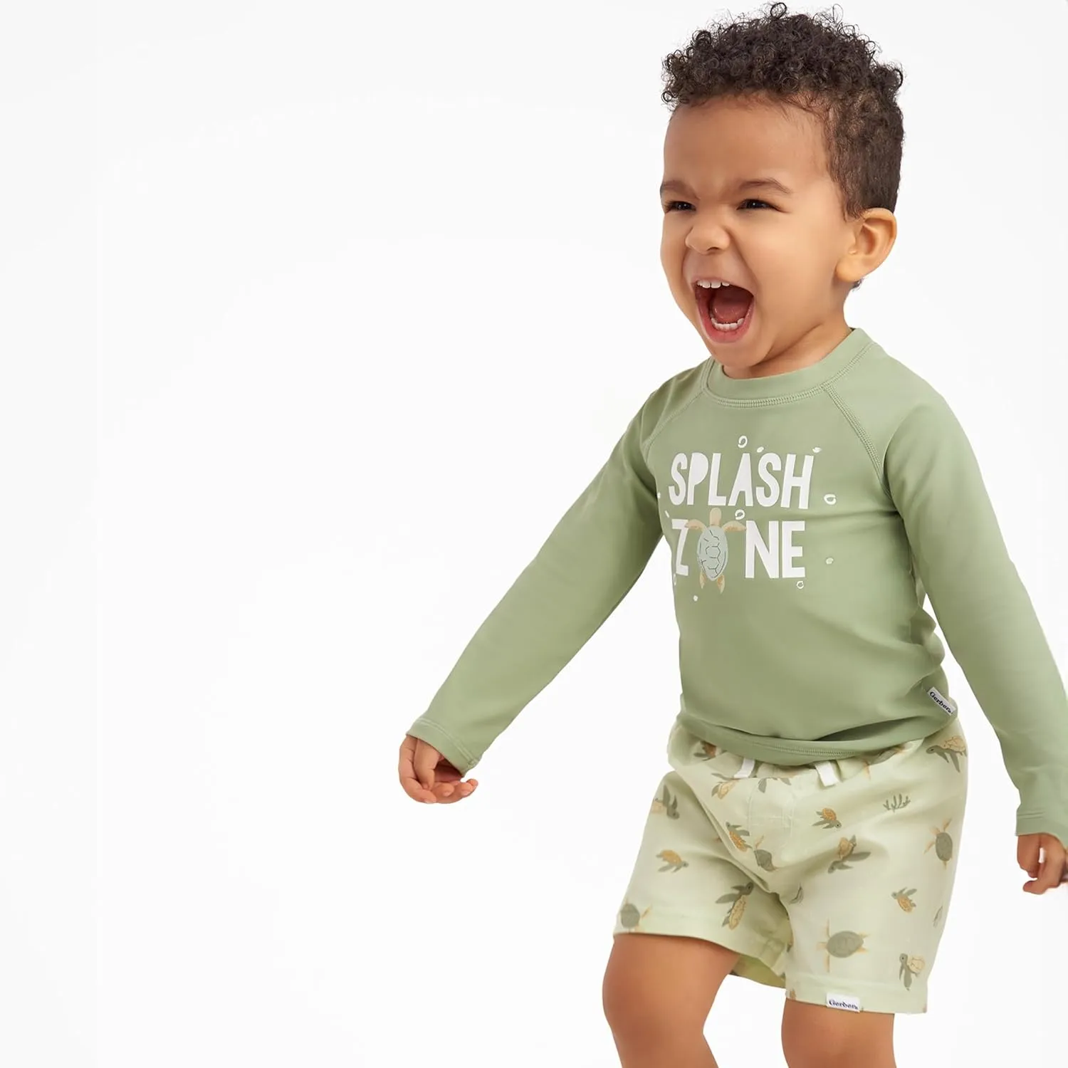 Gerber Baby Boys' Toddler Long Sleeved Rashguard Swim Bathing Suit Set