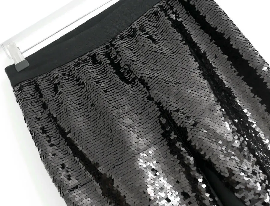 Giambattista Valli women’s black silk trousers with sequins embellishment