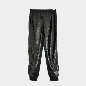 Giambattista Valli women’s black silk trousers with sequins embellishment