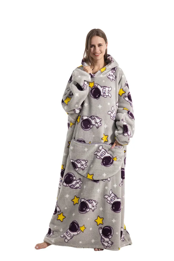 Giant Hooded Long Sweatshirt with Pocket