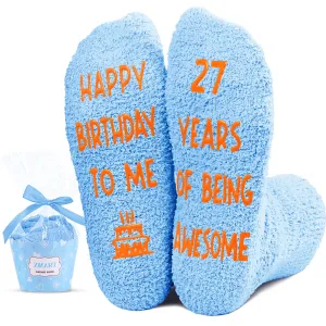 Gifts for 27 Year Old Woman Man Female Male, 27 Year Old Girl Boy Gifts, Birthday Socks for Her Him
