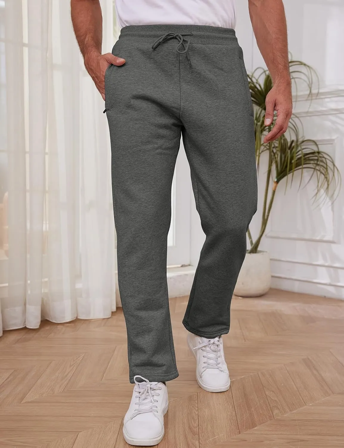 Gihuo Men's Winter Warm Fleece Pants Sherpa Fleece Lined Jogger Pants Sweatpants