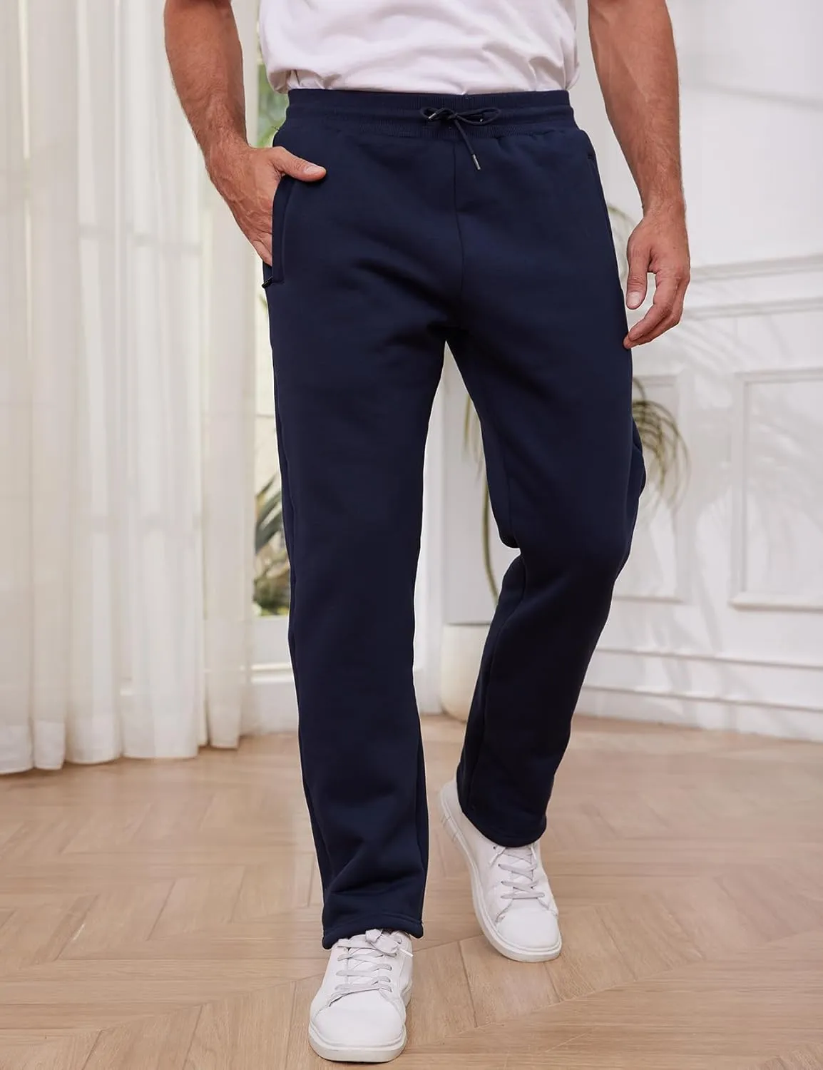Gihuo Men's Winter Warm Fleece Pants Sherpa Fleece Lined Jogger Pants Sweatpants