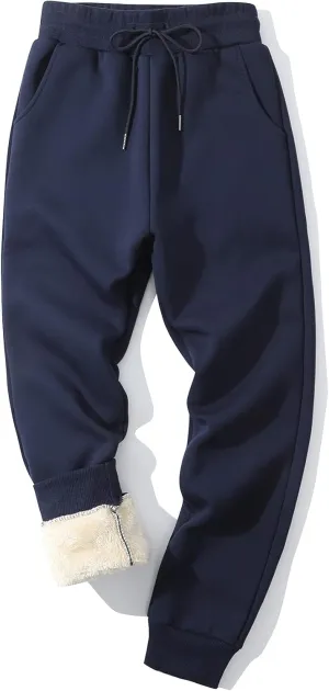 Gihuo Men's Winter Warm Fleece Pants Sherpa Fleece Lined Jogger Pants Sweatpants