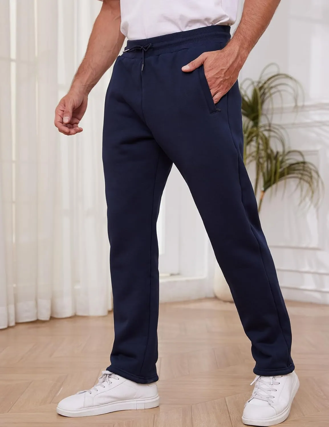 Gihuo Men's Winter Warm Fleece Pants Sherpa Fleece Lined Jogger Pants Sweatpants