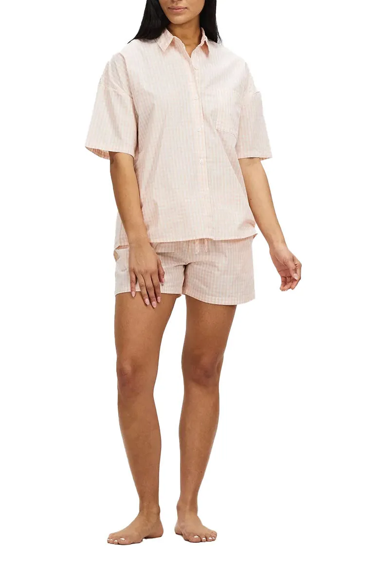 Gingerlilly 100% Cotton Pyjama with Short Sleeve Top & Boxer in Gingham Freya