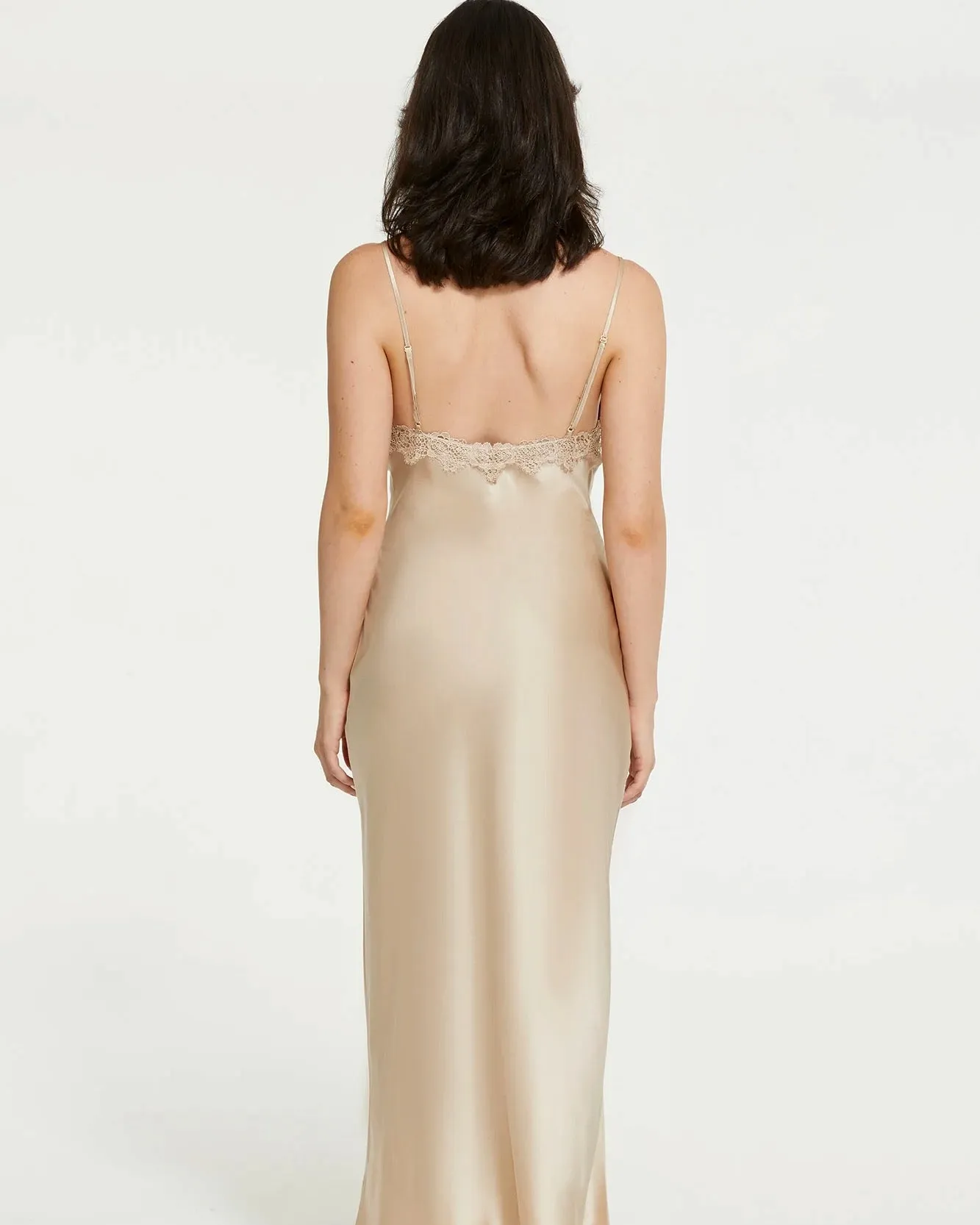 Ginia - Little Miss Long Silk Dress - Mink