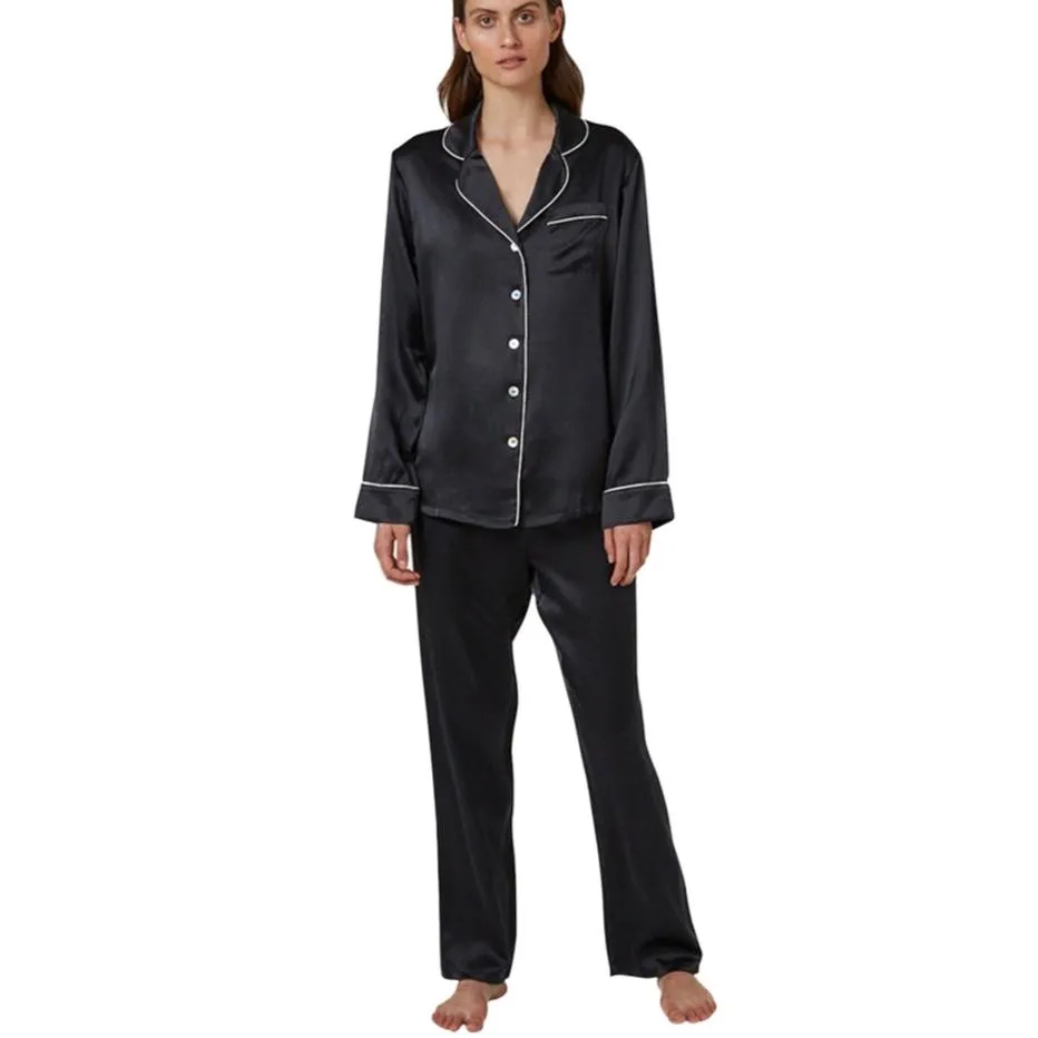 Ginia Silk Pyjama With Contrast Piping