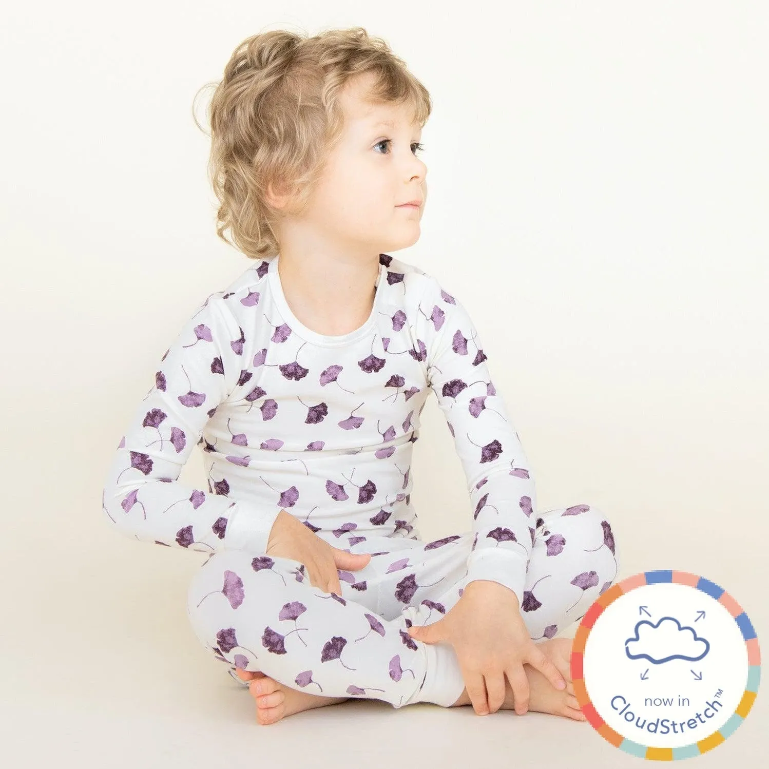 ginkgo love CloudStretch™ magnetic kids pajama set