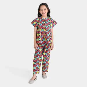 Girls Cotton Poplin Co-ord Set Azalen-Multi