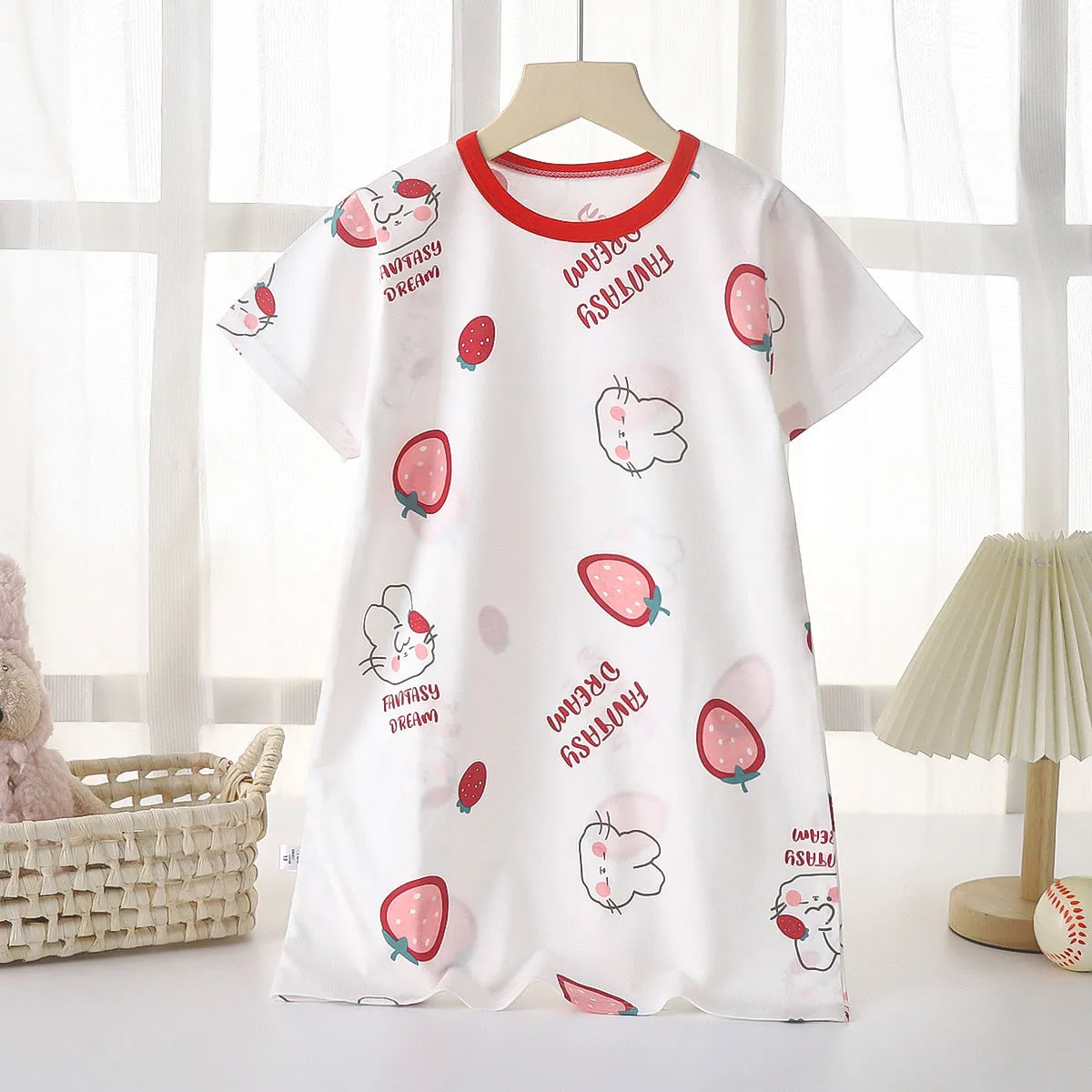 Girls' Nightdress Pure Cotton Summer Thin Home wear