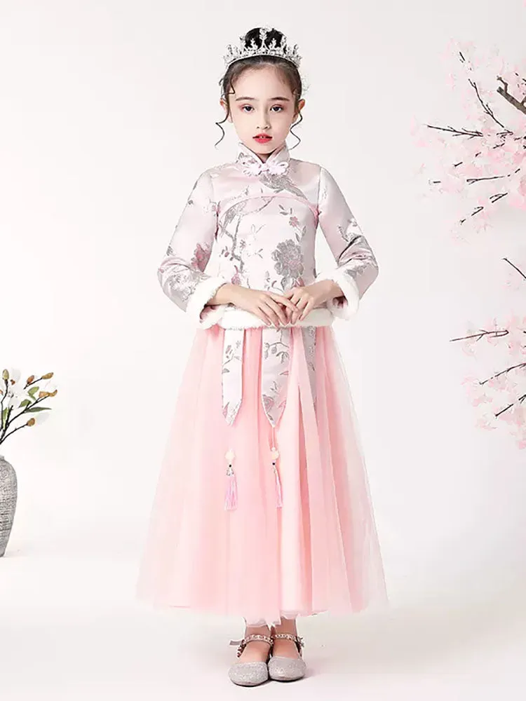 Girls' Thickened Tang CostumeTwo-piece Suits ancient Dress National Style Performance Costume