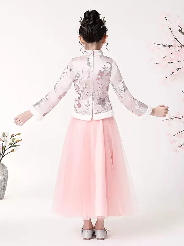 Girls' Thickened Tang CostumeTwo-piece Suits ancient Dress National Style Performance Costume