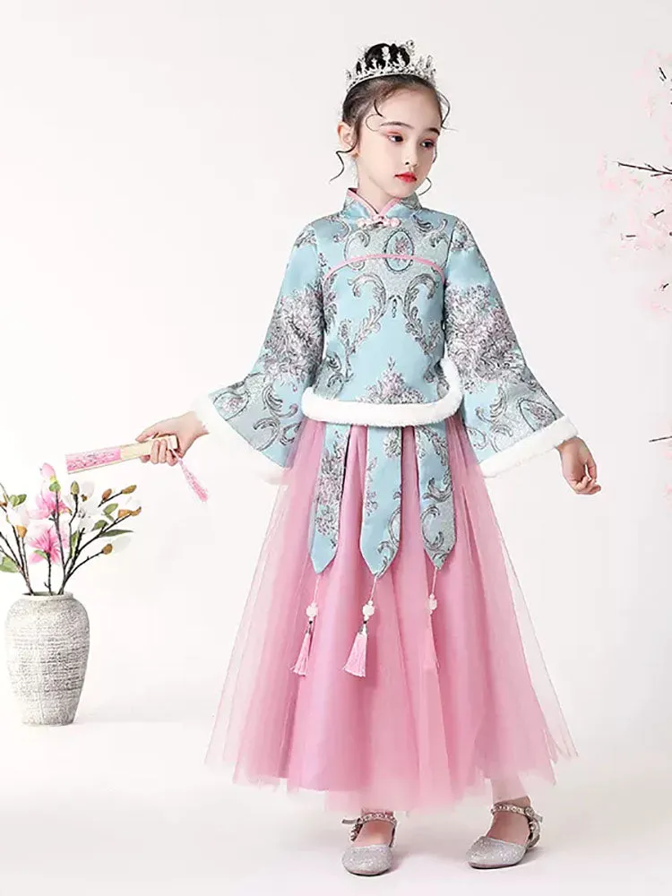 Girls' Winter Clothes Thickened Tang National Style Performance Costume