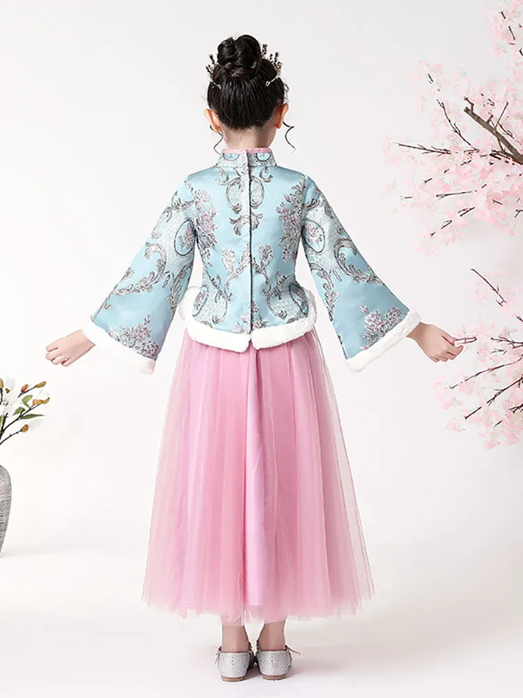 Girls' Winter Clothes Thickened Tang National Style Performance Costume