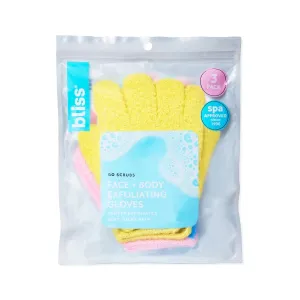 Go Scrubs Face   Body Exfoliating Gloves-Pink/Yellow/Blue