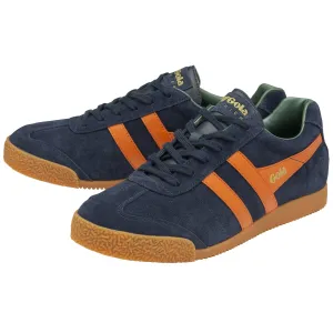 Gola Classics Harrier Suede Trainers Navy/Moody Orange/Sage
