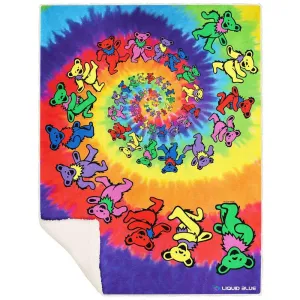 Grateful Dead Spiral Bear Fleece Blanket