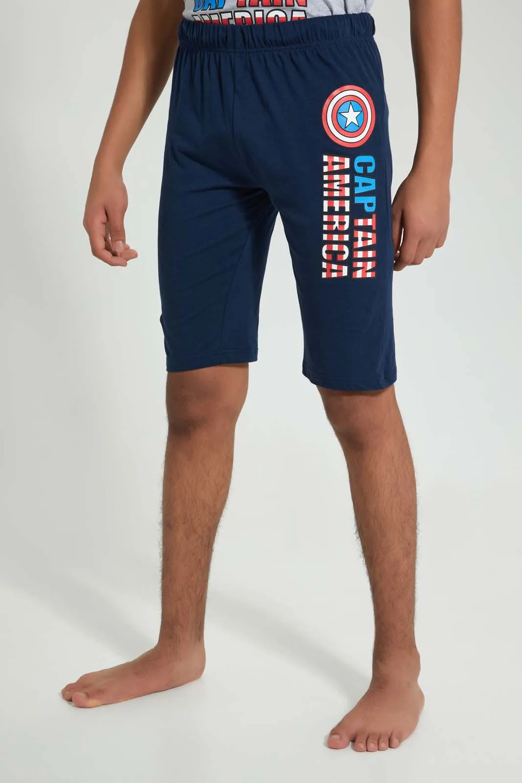 Grey And Navy Captain America Pyjama Set (2 Piece)