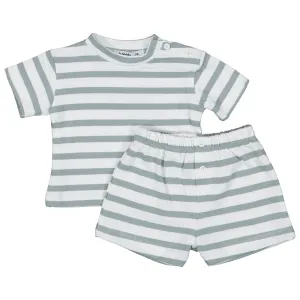 Grey Stripe Towelling Set