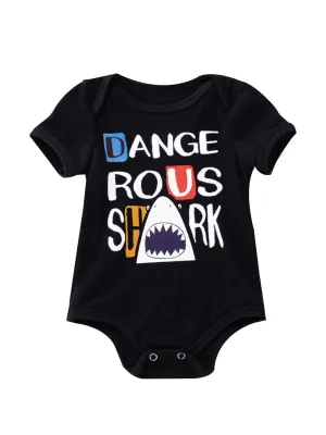 Halloween Letters Print Baby Black Romper Onesies