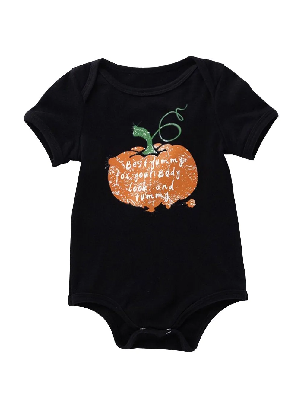Halloween Letters Print Baby Black Romper Onesies