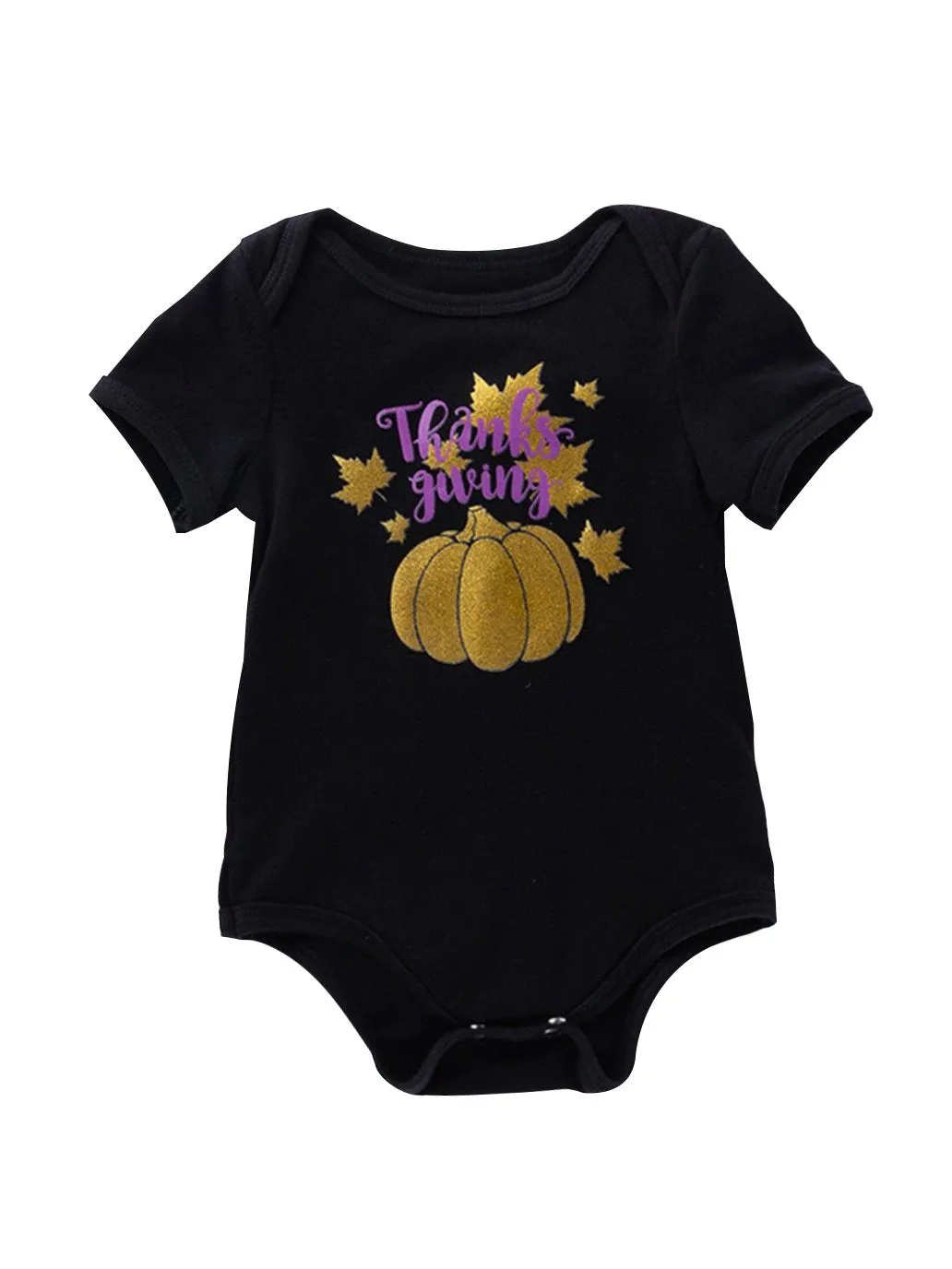 Halloween Letters Print Baby Black Romper Onesies