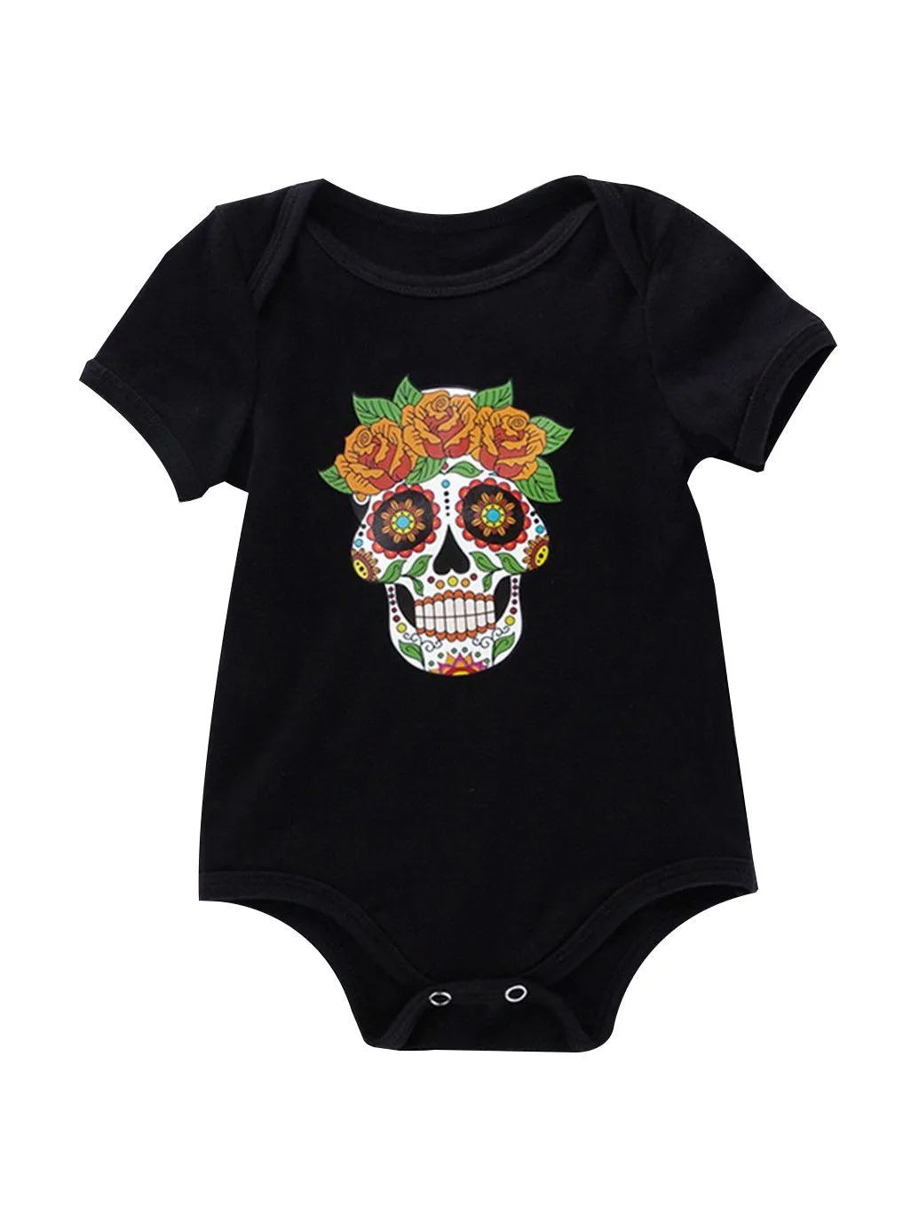 Halloween Letters Print Baby Black Romper Onesies