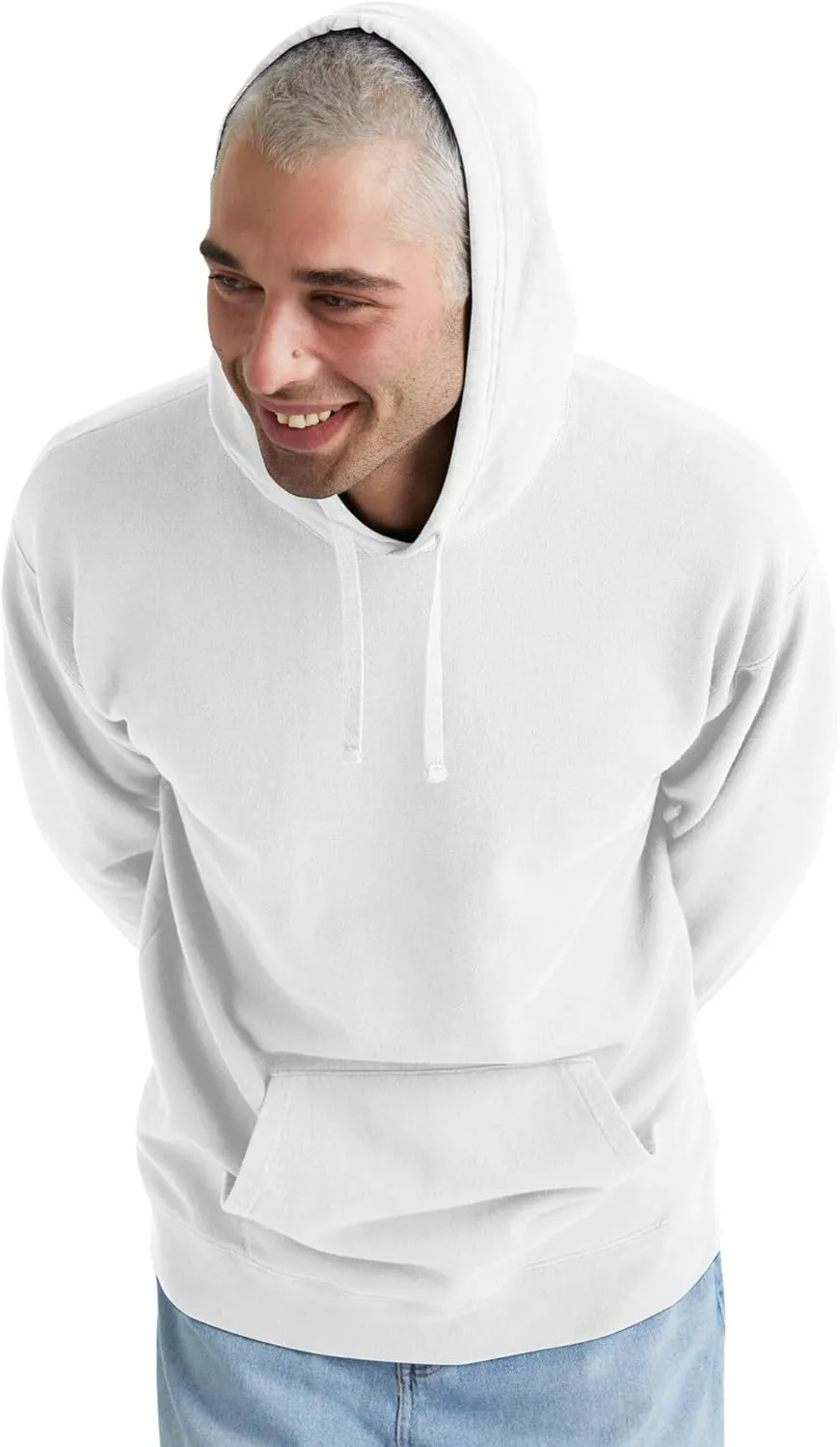 Hanes Men's Originals Fleece Hoodie, Garment Dyed Hooded Sweatshirt, Unisex Fleece Pullover