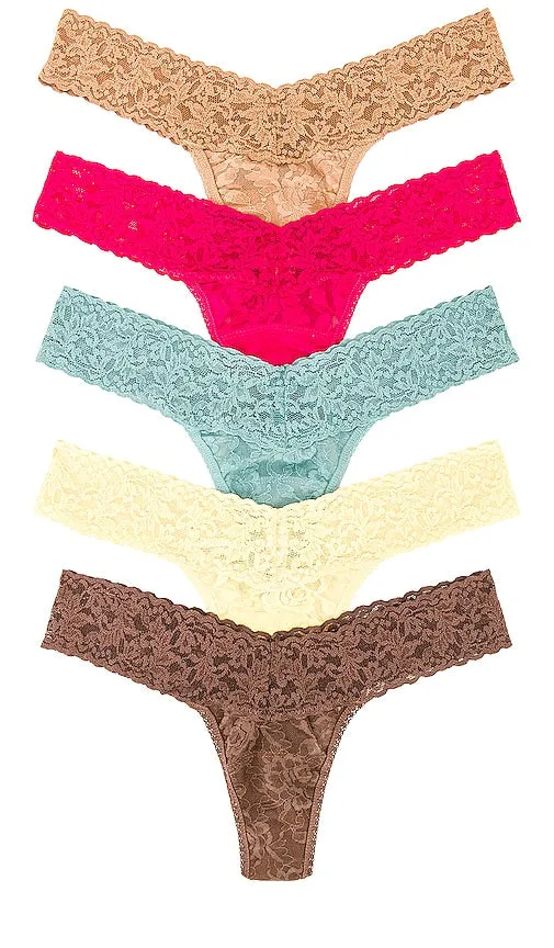 Hanky Panky Five Low Rise Thongs in Fuchsia