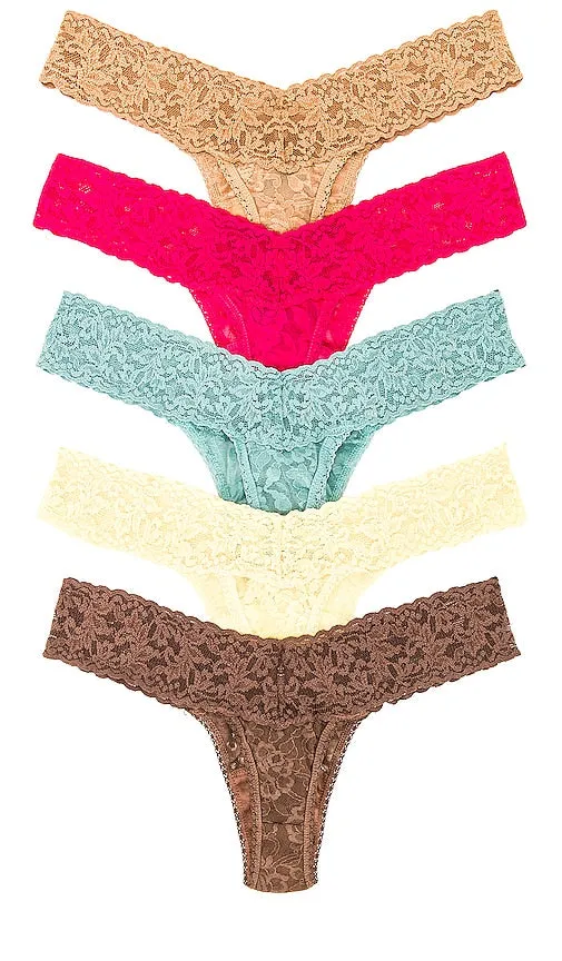 Hanky Panky Five Low Rise Thongs in Fuchsia