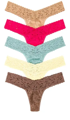 Hanky Panky Five Low Rise Thongs in Fuchsia