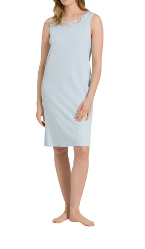 Hanro 100% Cotton Nightgown Sleeveless in Glacier Blue Zelda 6970