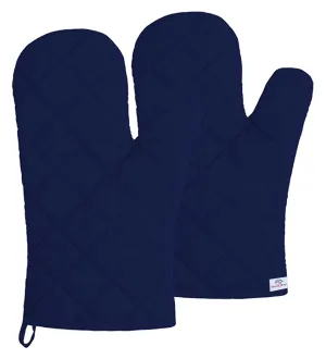 Heart Home Cotton Microwave Oven Mitten/Gloves for Microwave, Set of 2 (Blue), Standard (HS_37_HEARTH020601)