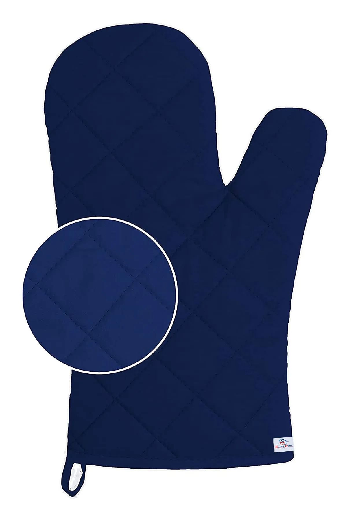 Heart Home Cotton Microwave Oven Mitten/Gloves for Microwave, Set of 2 (Blue), Standard (HS_37_HEARTH020601)
