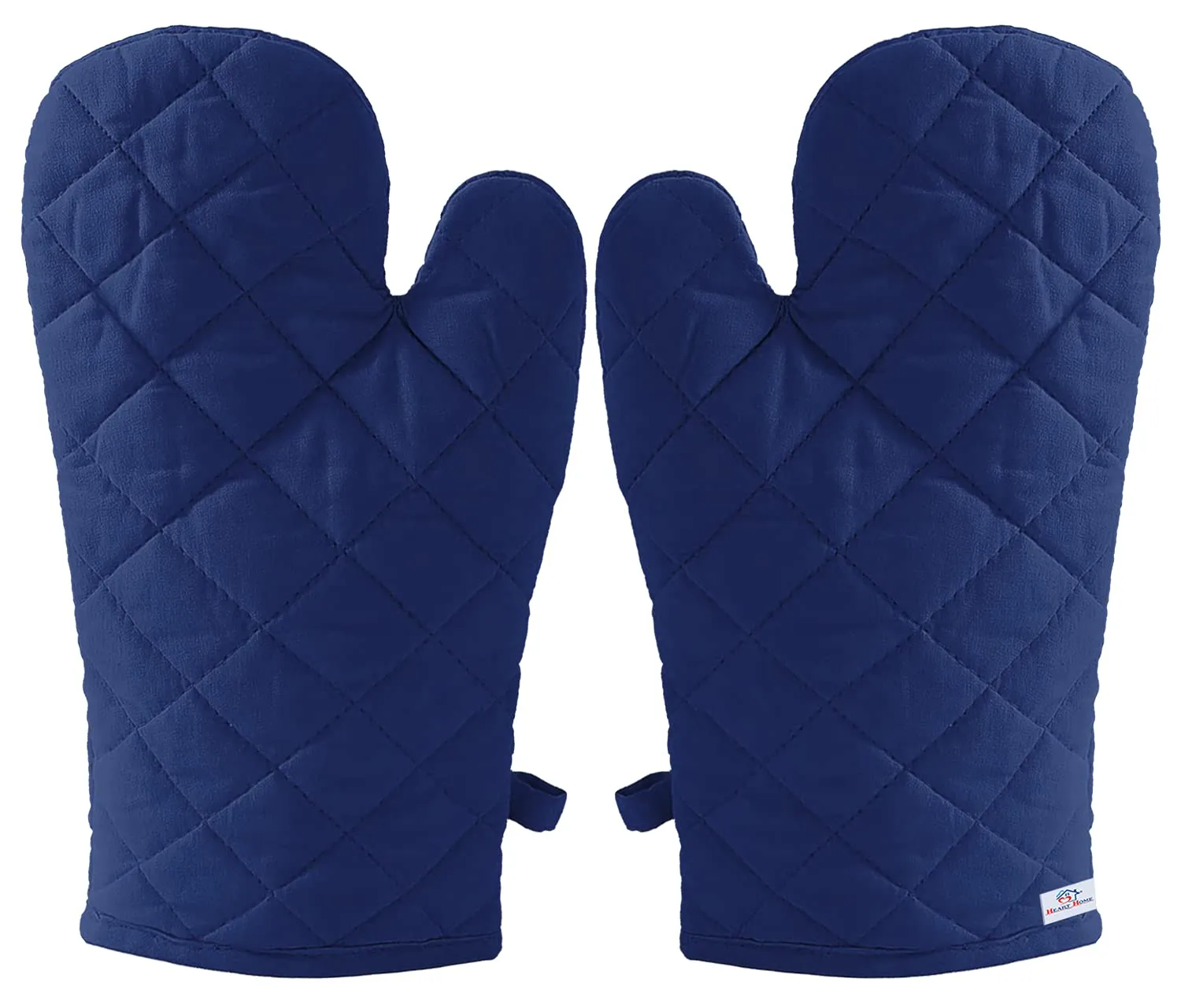 Heart Home Cotton Microwave Oven Mitten/Gloves for Microwave, Set of 2 (Blue), Standard (HS_37_HEARTH020601)