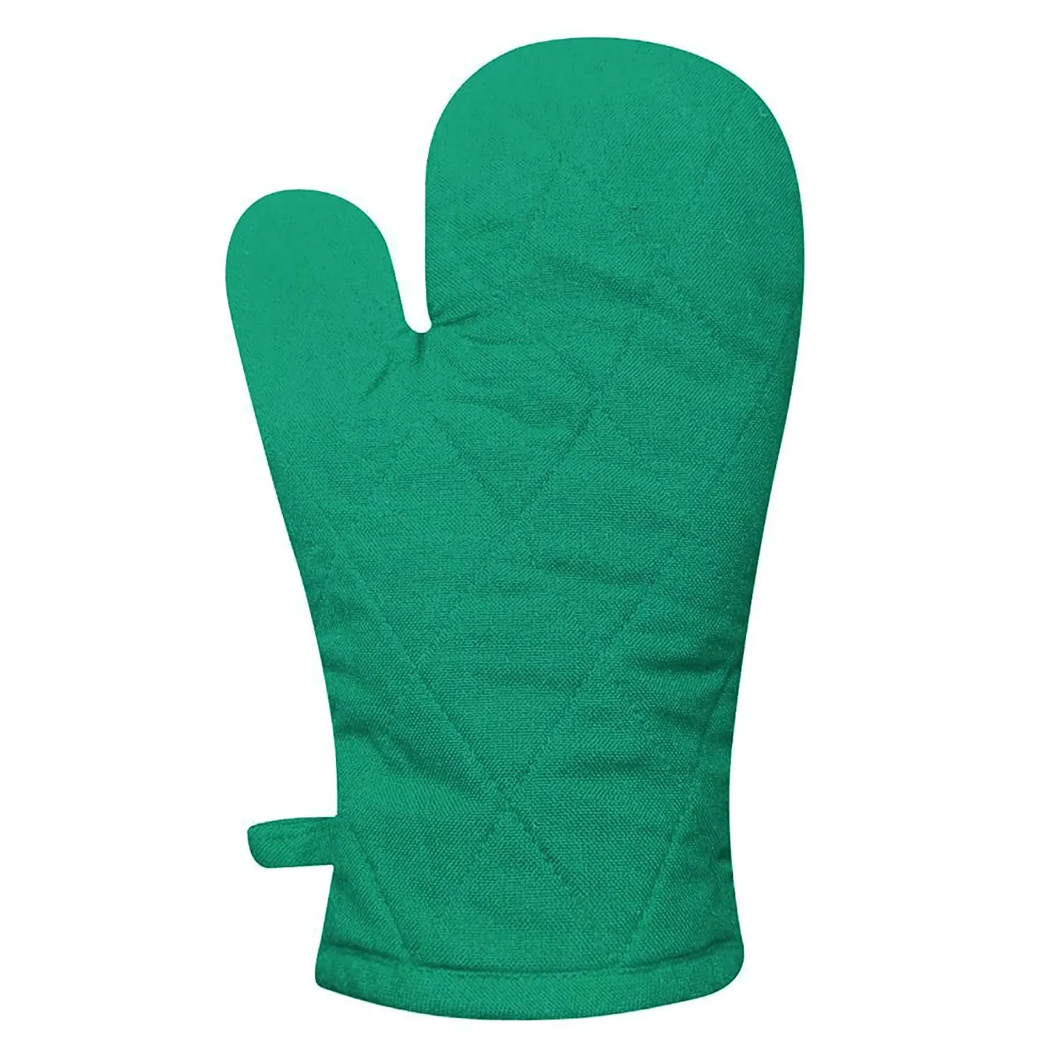 Heart Home Heat Resistant Cotton Kitchen Oven Mitt Microwave Gloves, Set of 2 (Green)-HS43HEARTH26088