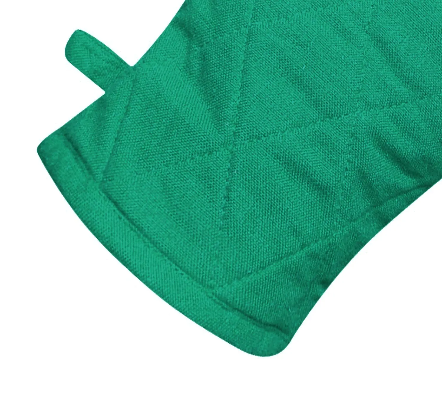 Heart Home Heat Resistant Cotton Kitchen Oven Mitt Microwave Gloves, Set of 2 (Green)-HS43HEARTH26088