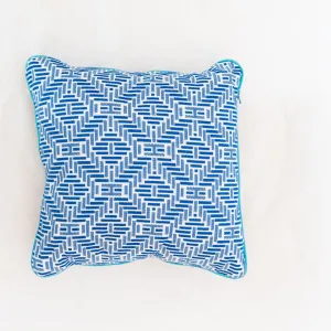 Hermès Blue and White Embroidered Cushion