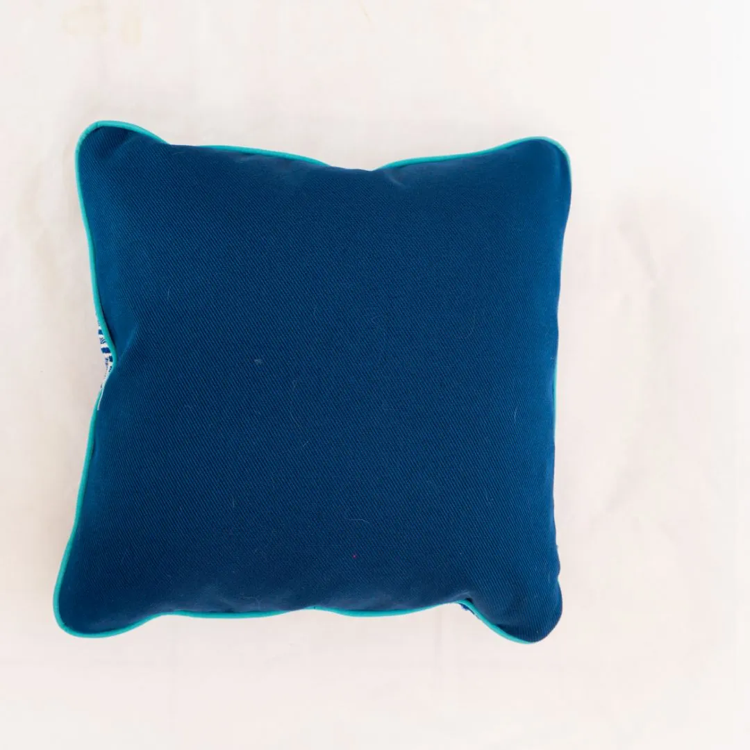 Hermès Blue and White Embroidered Cushion