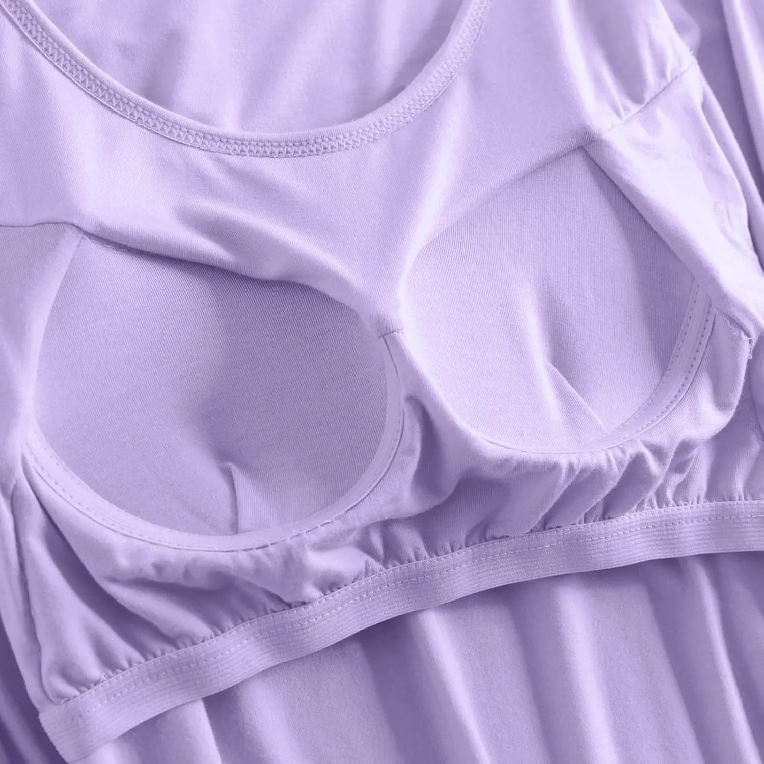 HGps8w Womens Pajamas Sets Bulit-in-Bra Long Sleeve Shirt with Comfy Long Pants Matching Sleepwear Soft Modal Lounge Set