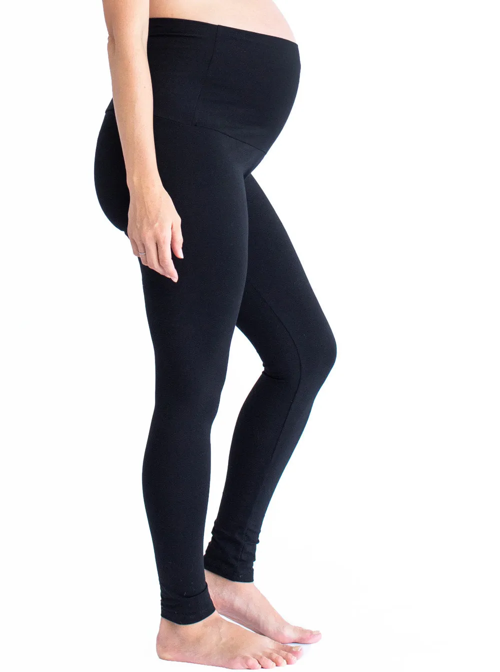 High Waist Band Maternity Legging - Black