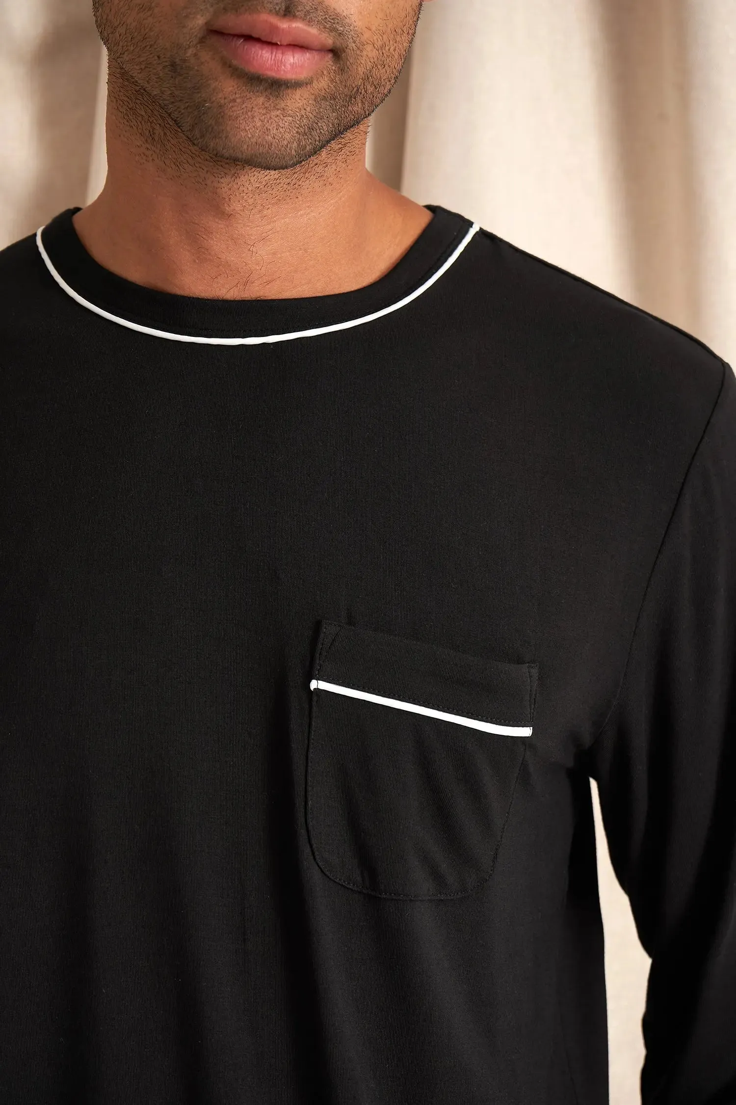 His and Hers Bamboo Pyjama Sets in Black