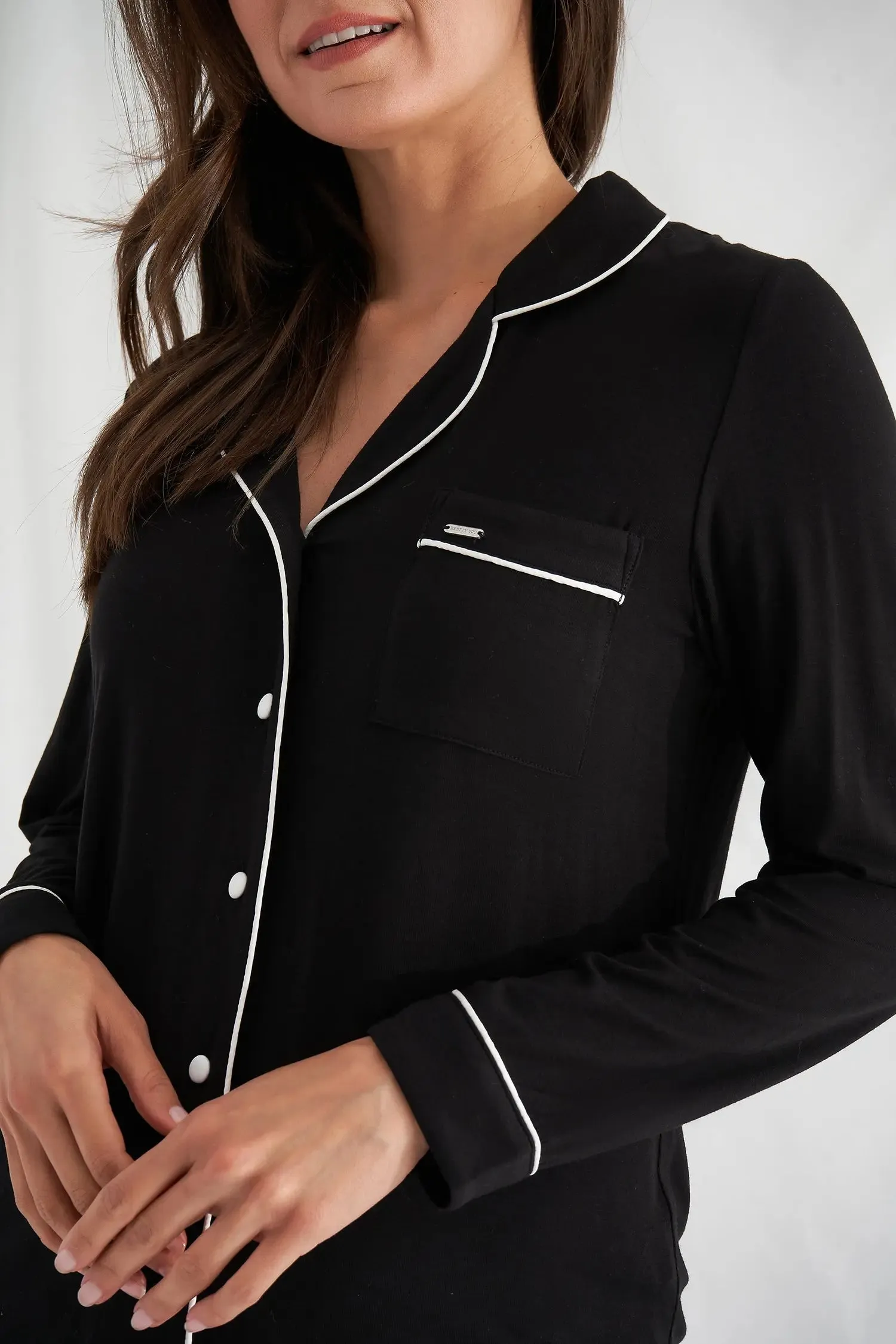His and Hers Bamboo Pyjama Sets in Black