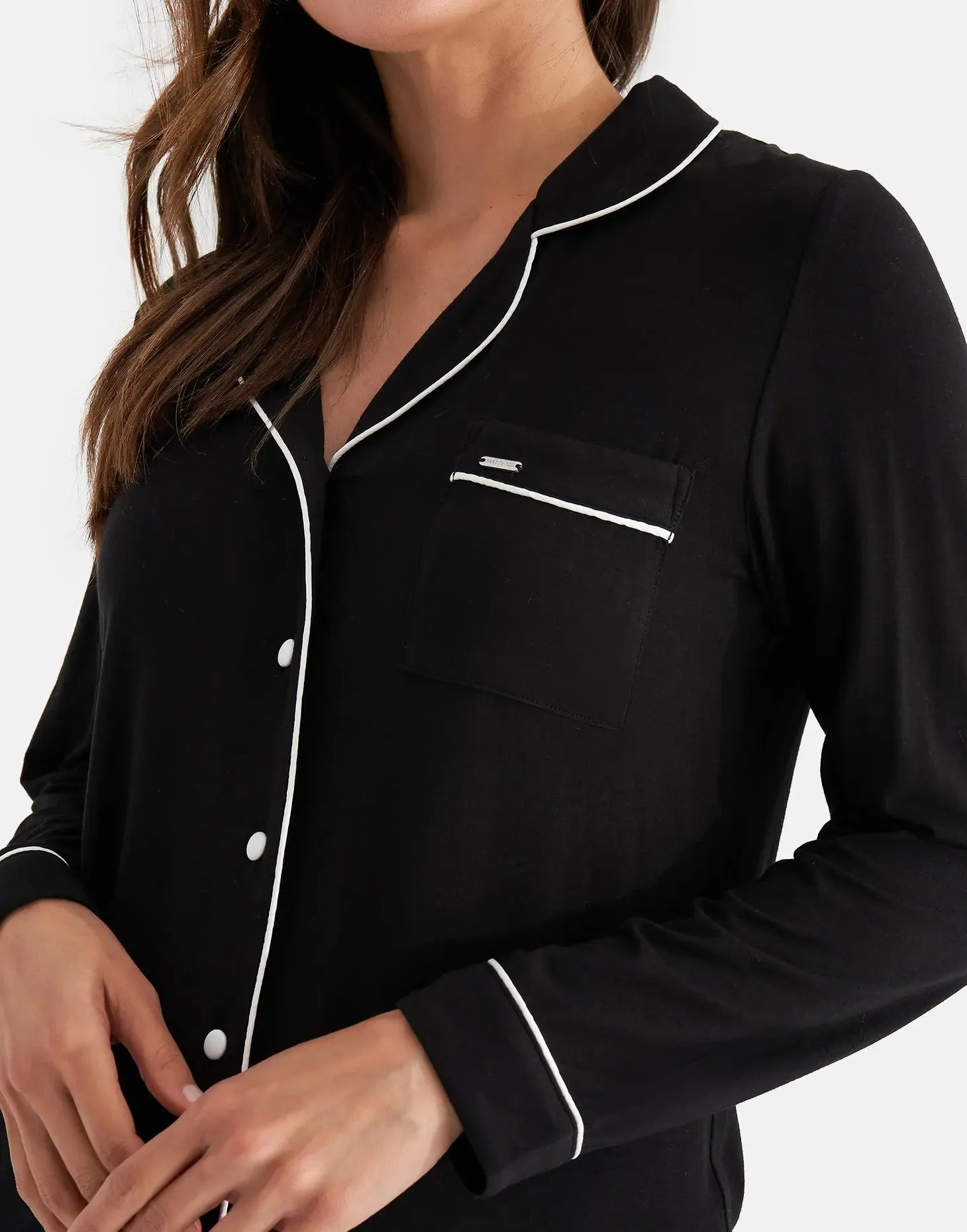 His and Hers Bamboo Pyjama Sets in Black