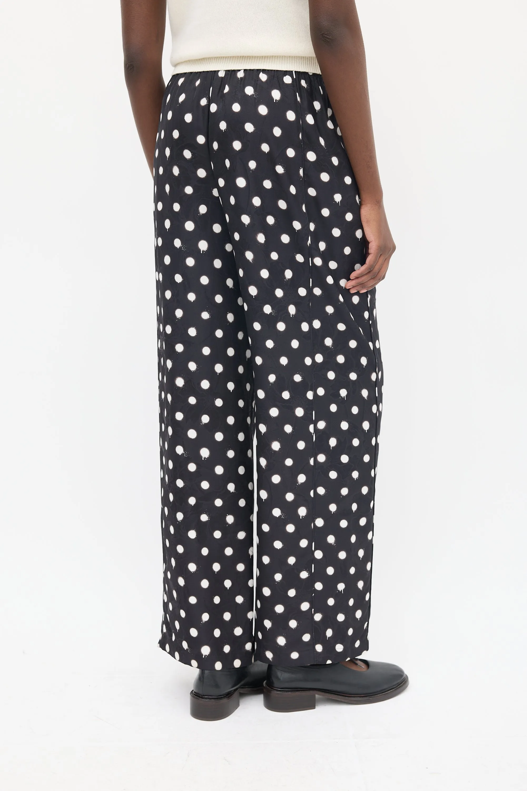 Homewear Black & White Polka Dot & Floral Pant